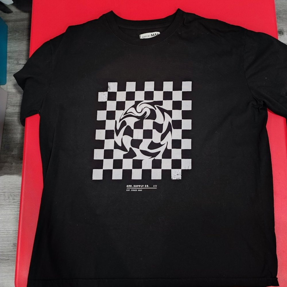 Ardene MAN visual illusion short sleeve black shirt man's size L